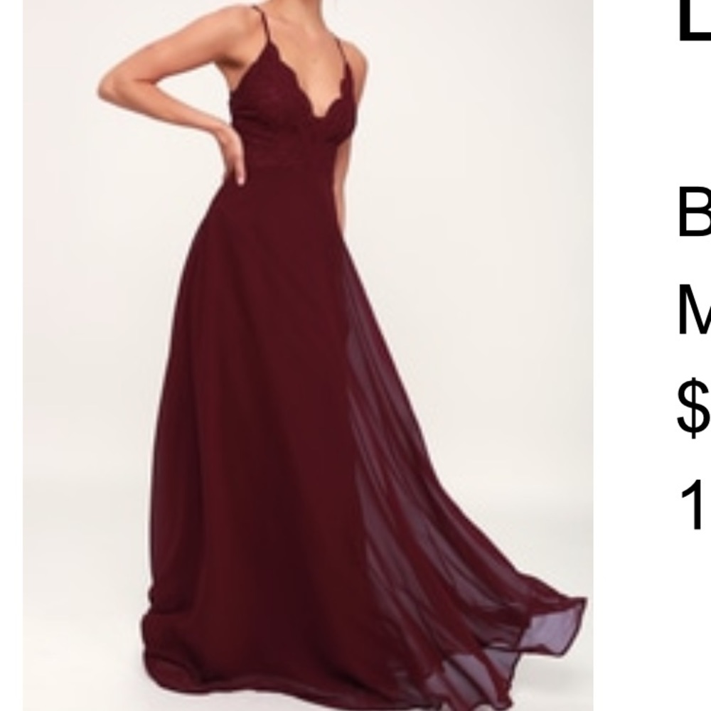 Lulus Madalyn Maxi burgundy dress